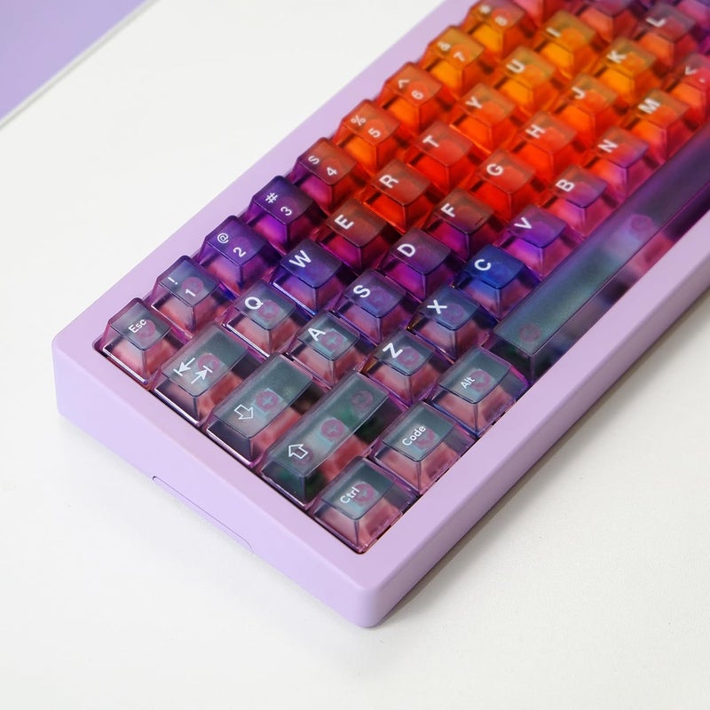 Sumgsn Gradient Clear Keycaps AI 3D Transfer Cherry Profile Transparent Keycap Set Fit for 60% 65% 75% Mechanical Keyboard Cherry Mx Switches - Image 1